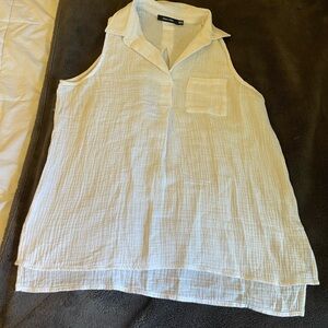 Doe & Rae - White Sleeveless Blouse - SIZE M